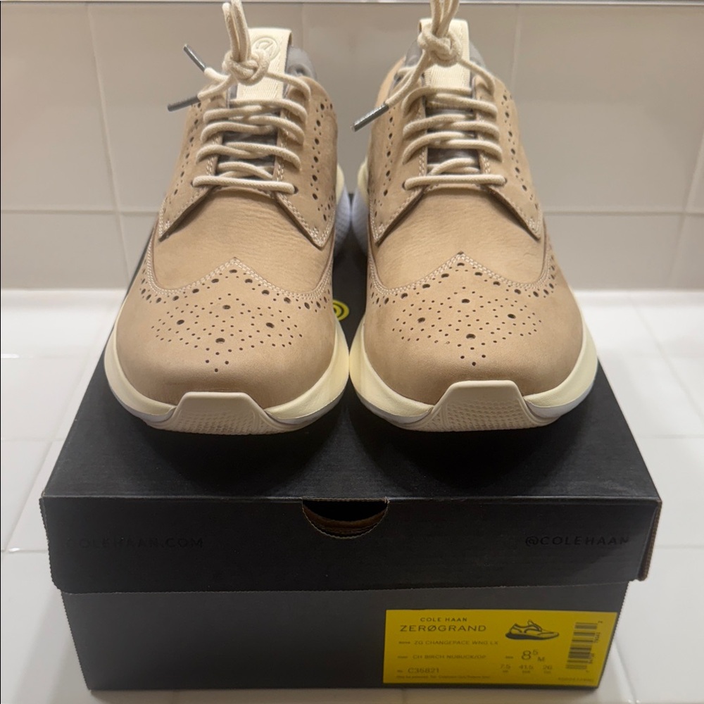 Cole Haan Men's Zerogrand Beige Oxfords